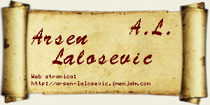 Arsen Lalošević vizit kartica